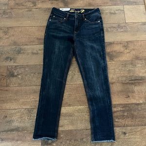 NWT's Seven7 Jeans Weekend Slim Fit, fray at bottom, dark blue